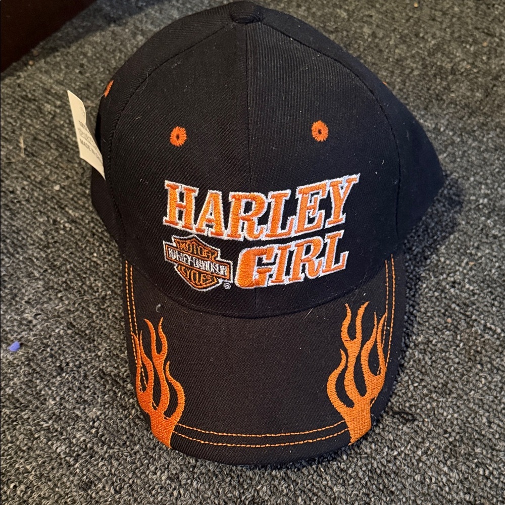 Harley-Davidson Black Cap with Orange Flames